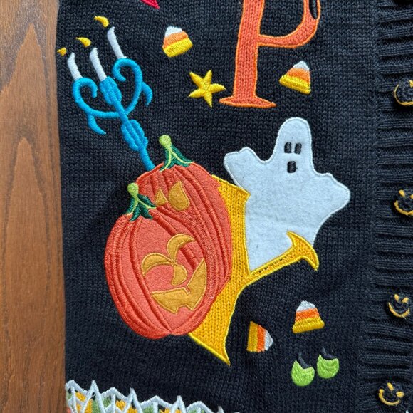 Black Halloween Sweater Vest Size Small Tiara International - Picture 4 of 7